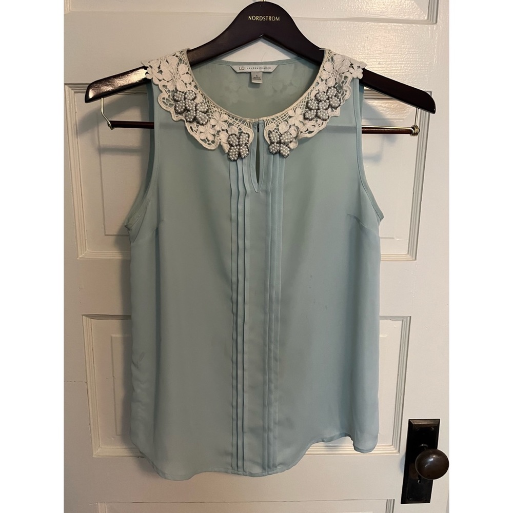 Lauren Conrad  Top with Lace Peter Pan Collar